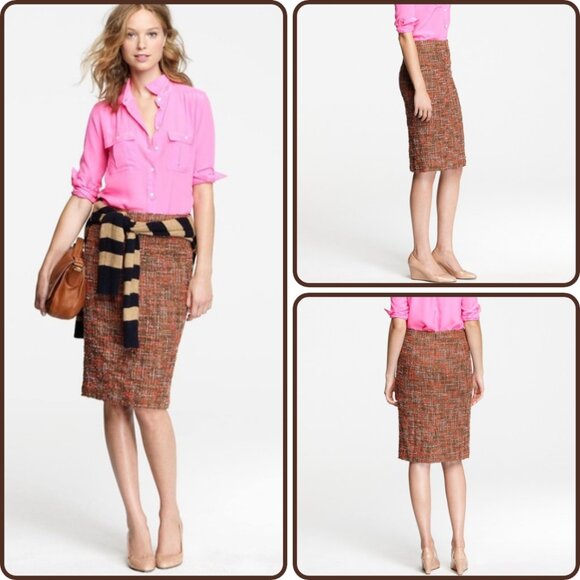 J. Crew No 2 Pencil Skirt Harvest Tweed (size 0) - Picture 1 of 13